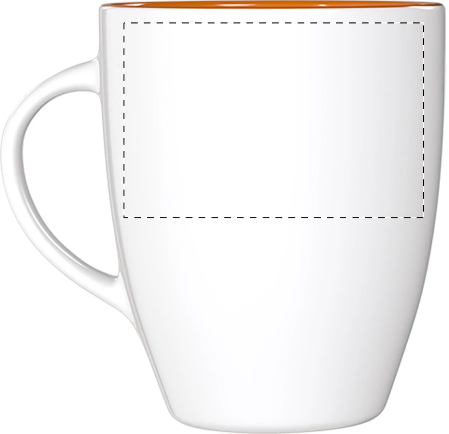Maia hrnček – orange – tlačová plocha – Ľavák