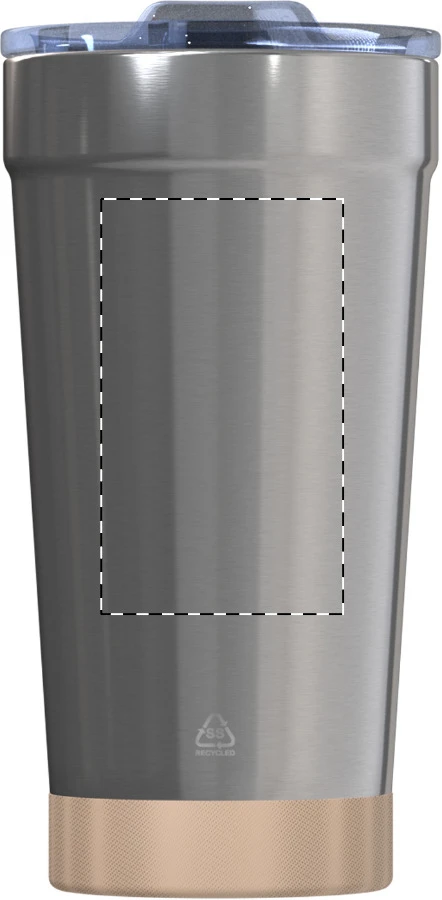 Icatu XL termohrnček – silver – tlačová plocha – Predná strana