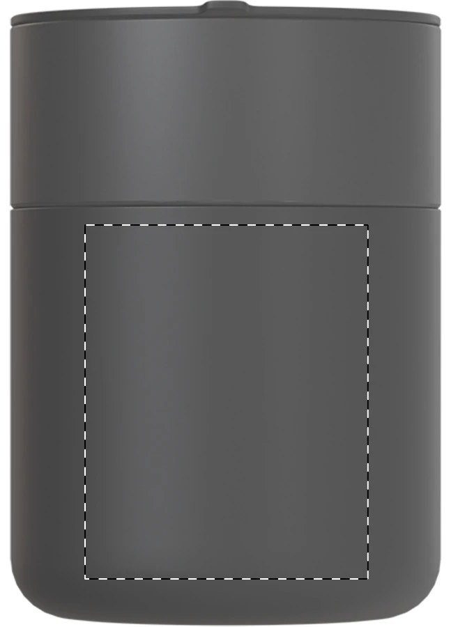 Liberica termohrnček – dark grey – tlačová plocha – Predná strana