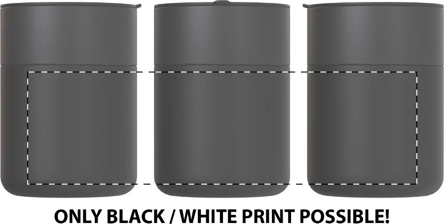 Liberica termohrnček – dark grey – tlačová plocha – Celoplošná potlač – rotačná sieťotlač