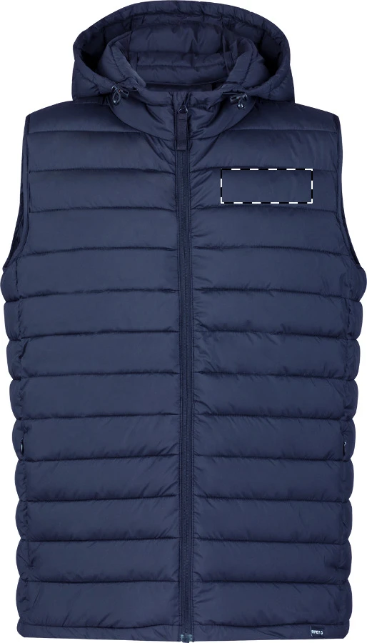Nordra bodywarmer vesta – dark blue – tlačová plocha – Ľavá hruď