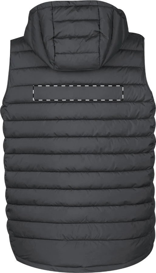 Nordra bodywarmer vesta – čierna – tlačová plocha – Zadná strana