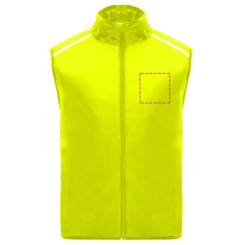 Jannu unisex ľahká bežecká vesta - Roly – fluorescenční žlutá – tlačová plocha – Ľavá strana hrude