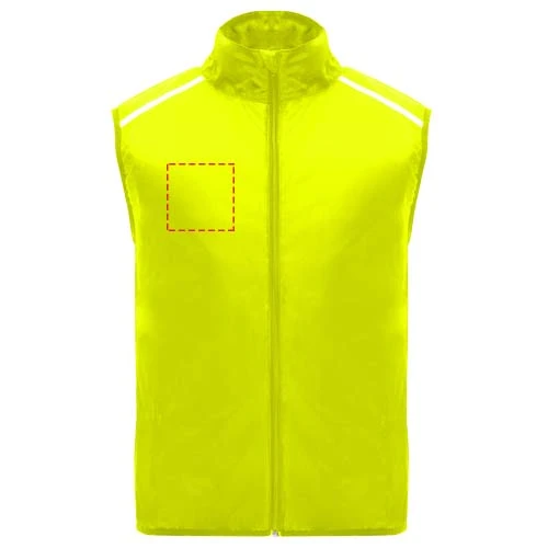 Jannu unisex ľahká bežecká vesta - Roly – fluorescenční žlutá – tlačová plocha – Pravá strana hrude