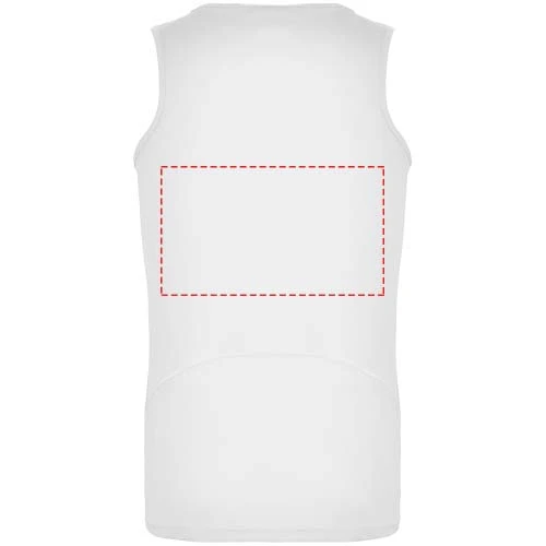 Andre pánska športová vesta - Roly – bílá – tlačová plocha – Horná časť chrbta