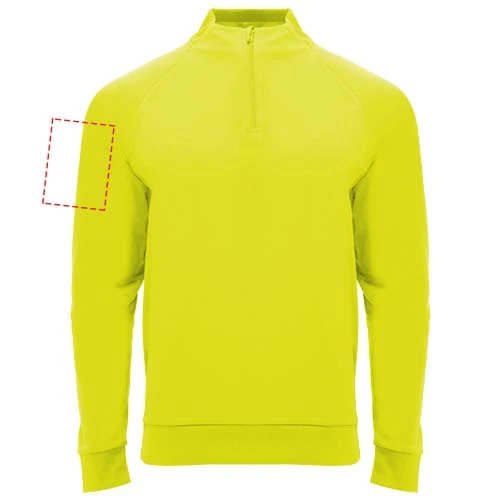 Epiro unisex mikina s dlhým rukávom a štvrtinovým zipsom - Roly – fluorescenční žlutá – tlačová plocha – Pravý biceps