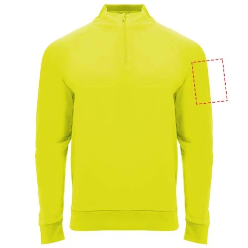Epiro unisex mikina s dlhým rukávom a štvrtinovým zipsom - Roly – fluorescenční žlutá – tlačová plocha – Ľavý biceps
