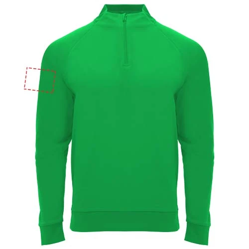 Epiro detská mikina s dlhým rukávom a štvrtinovým zipsom - Roly – kapradinově zelená – tlačová plocha – Pravý biceps