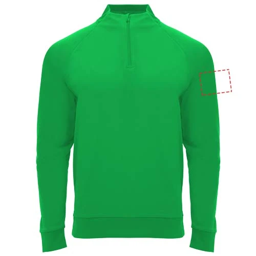 Epiro detská mikina s dlhým rukávom a štvrtinovým zipsom - Roly – kapradinově zelená – tlačová plocha – Ľavý biceps