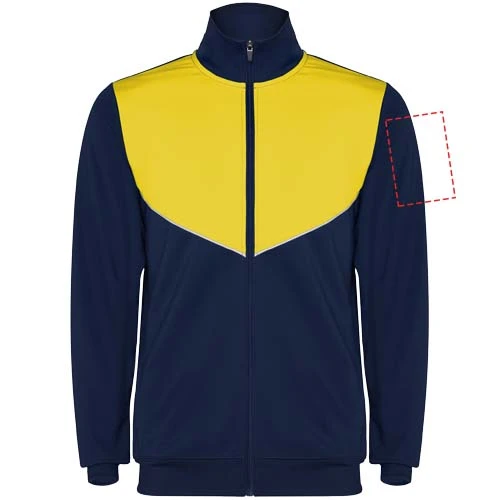 Evans unisex tepláková súprava - Roly – námornícka modrá – tlačová plocha – Levý biceps