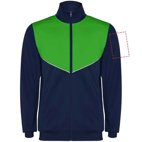 Evans unisex tepláková súprava - Roly – námornícka modrá – tlačová plocha – Levý biceps