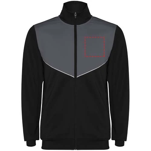 Evans unisex tepláková súprava - Roly – černá – tlačová plocha – Ľavá strana hrude