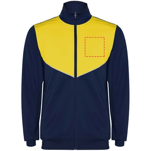 Evans unisex tepláková súprava - Roly – námornícka modrá – tlačová plocha – Ľavá strana hrude
