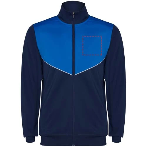 Evans unisex tepláková súprava - Roly – námornícka modrá – tlačová plocha – Ľavá strana hrude