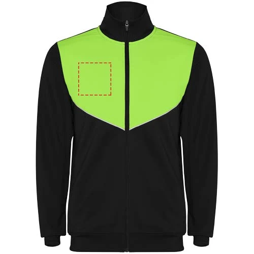 Evans unisex tepláková súprava - Roly – černá – tlačová plocha – Pravá strana hrude