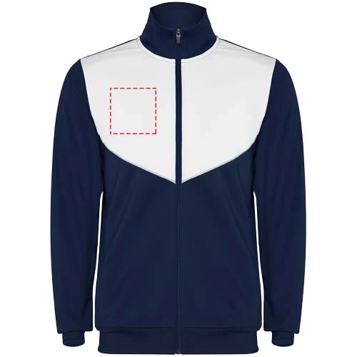 Evans unisex tepláková súprava - Roly – námornícka modrá – tlačová plocha – Pravá strana hrude