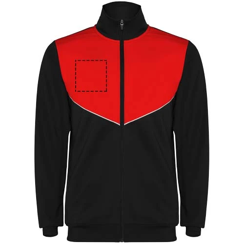 Evans unisex tepláková súprava - Roly – černá – tlačová plocha – Pravá strana hrude