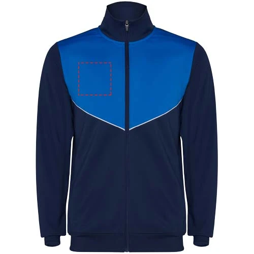 Evans unisex tepláková súprava - Roly – námornícka modrá – tlačová plocha – Pravá strana hrude