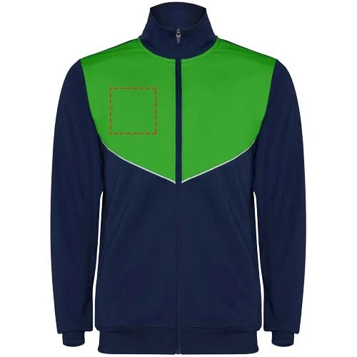 Evans unisex tepláková súprava - Roly – námornícka modrá – tlačová plocha – Pravá strana hrude