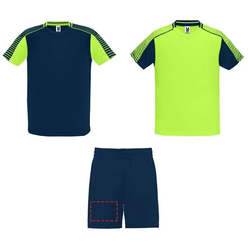 Juve unisex športová sada - Roly – fluorescenční zelená – tlačová plocha – Pravá nohavica