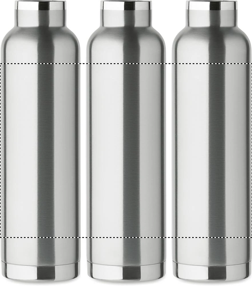 Fľaša s dvojitou stenou 660 ml RIFLOW – matná stříbrná – tlačová plocha – Dookola 360°