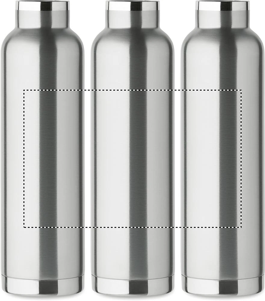 Fľaša s dvojitou stenou 660 ml RIFLOW – matná stříbrná – tlačová plocha – Dookola (rotačná sieťotlač)