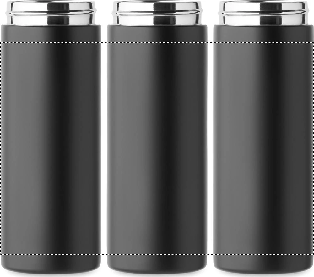 Dvojstenná fľaša 420 ml. PHOTTLE – černá – tlačová plocha – Dookola 360°