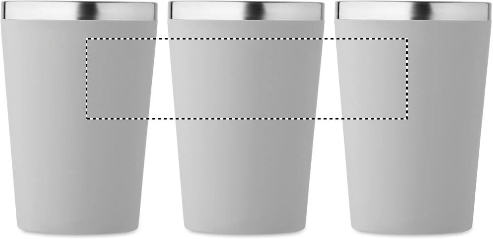 Dvojstenný kelímok 350 ml TOPAZ – šedá – tlačová plocha – Dookola (rotačná sieťotlač)