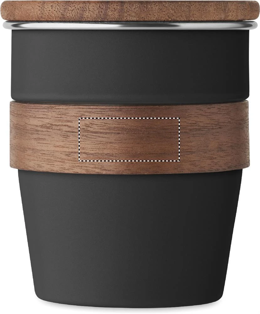 Jednostenný kelímok 350 ml WALNUT – černá – tlačová plocha – MUG GRIP