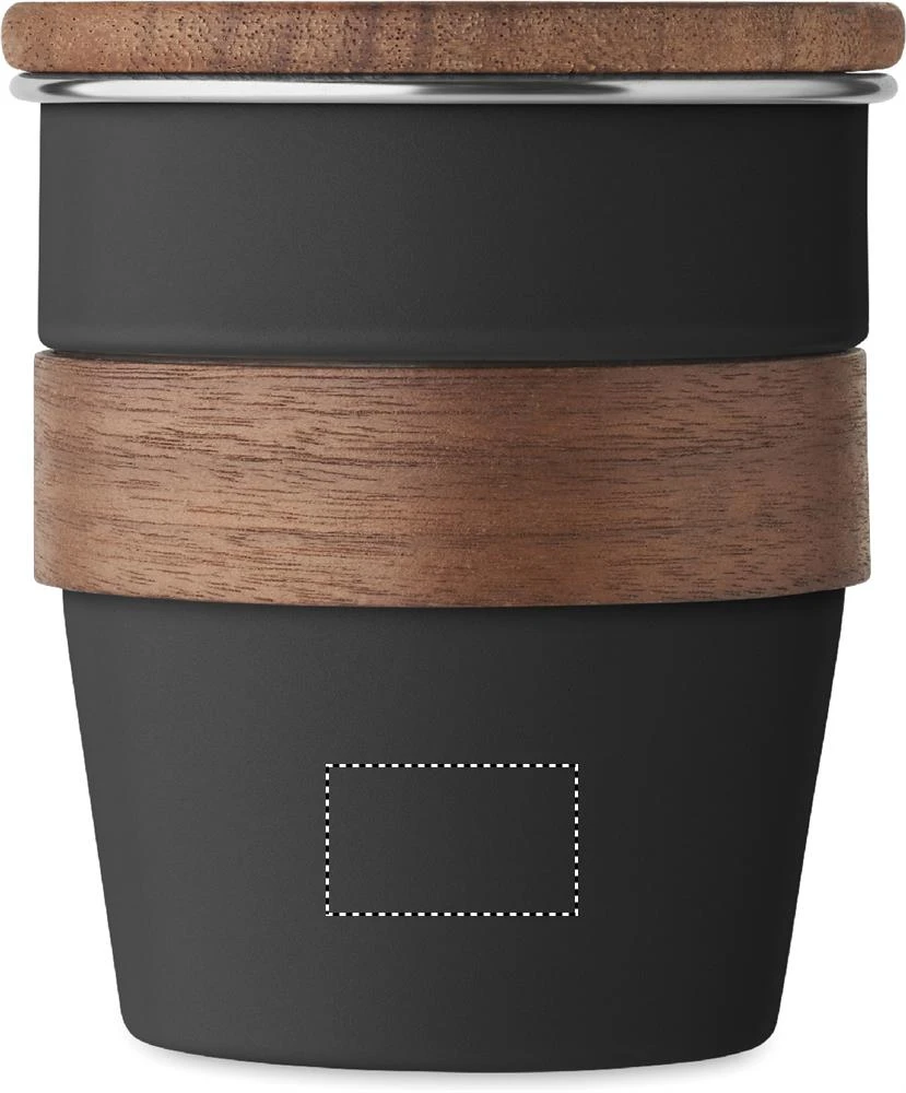 Jednostenný kelímok 350 ml WALNUT – černá – tlačová plocha – MUG FRONT LOWER