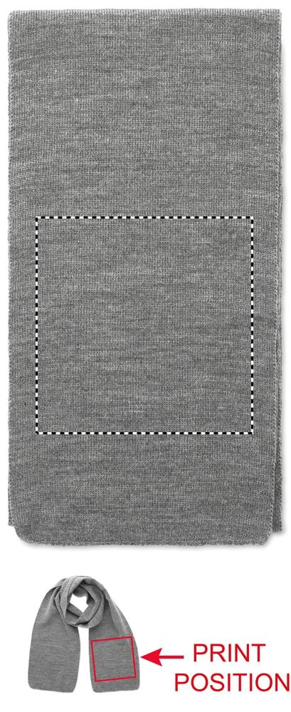 Šál RAFY – bilá/šedá – tlačová plocha – Bok 2