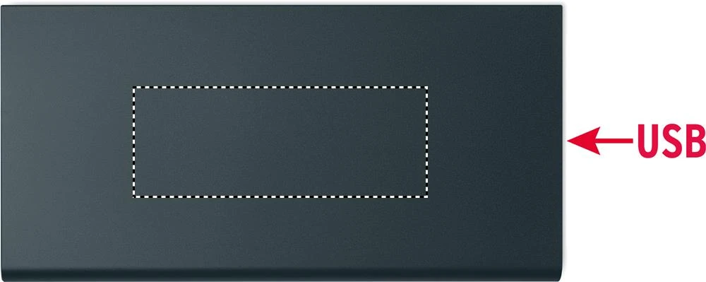 Powerbanka 8000 mAh POWERFLAT8C – francouzská námořnická modř – tlačová plocha – Vrch