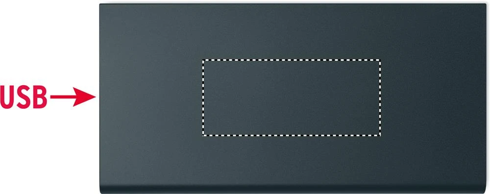 Powerbanka 8000 mAh POWERFLAT8C – francouzská námořnická modř – tlačová plocha – Spodok