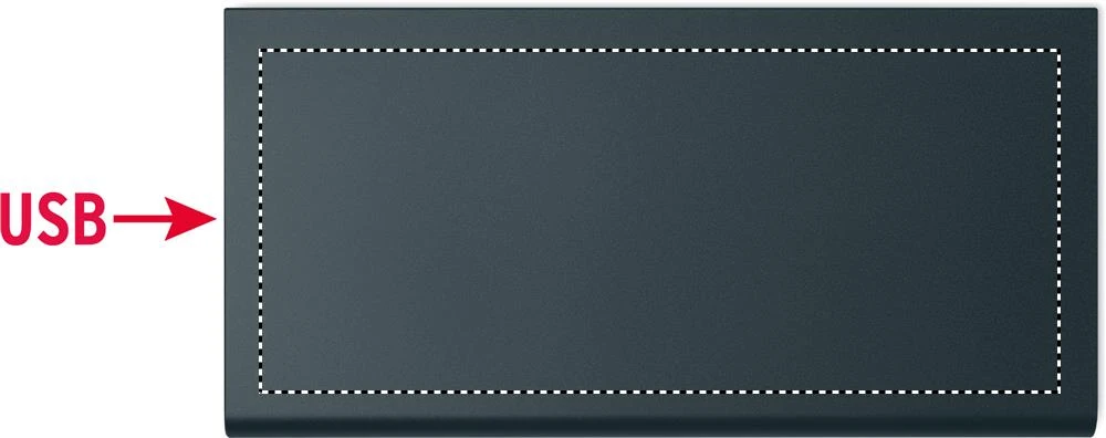 Powerbanka 8000 mAh POWERFLAT8C – francouzská námořnická modř – tlačová plocha – BOTTOM PD
