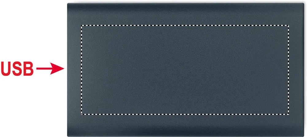Powerbanka 5000mAh 15W POWERPLUS – francouzská námořnická modř – tlačová plocha – Zadná strana – digitálna tlač
