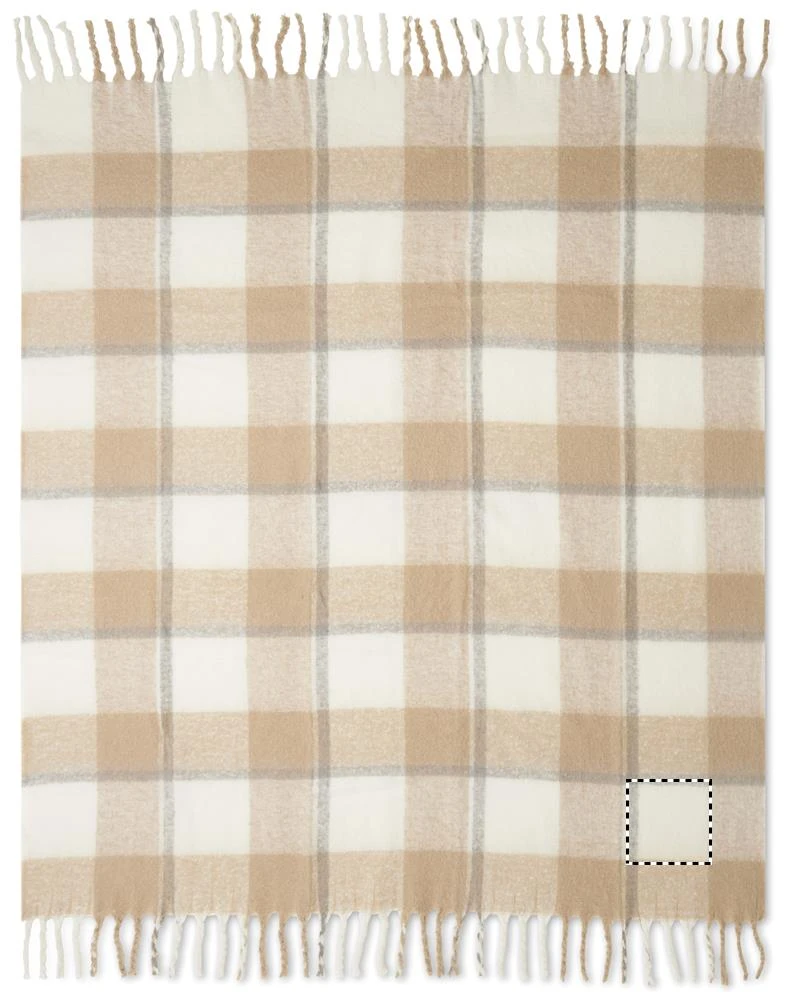 Kockovaná mohérová deka QUET – béžová – tlačová plocha – BLANKET