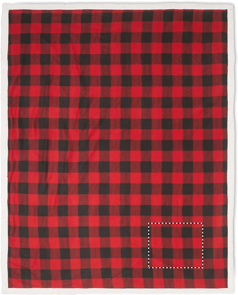 Fleecová deka SHERMATT – červená – tlačová plocha – BLANKET