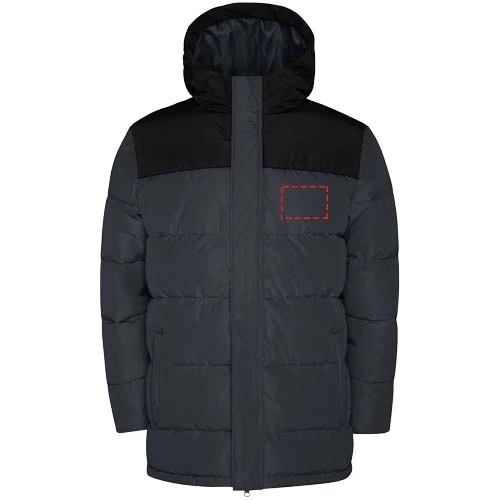 Unisex zateplená bunda Tallin - Roly – ebenová – tlačová plocha – Ľavá strana hrude