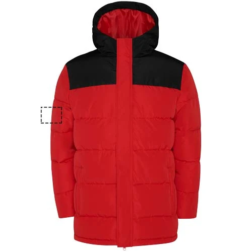 Unisex zateplená bunda Tallin - Roly – červená – tlačová plocha – Pravý biceps