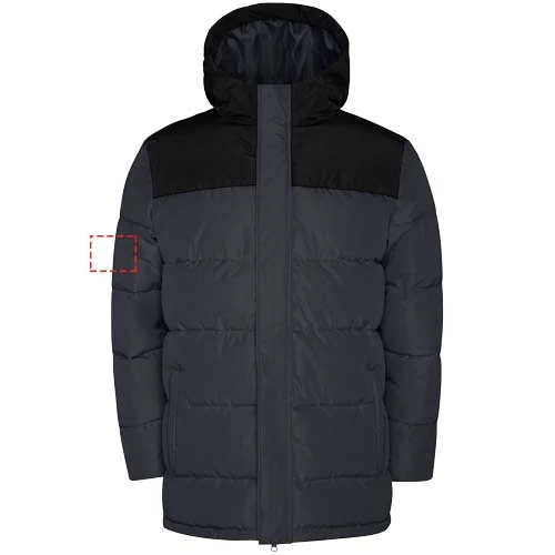 Unisex zateplená bunda Tallin - Roly – ebenová – tlačová plocha – Pravý biceps