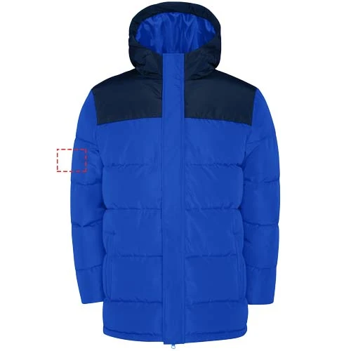 Unisex zateplená bunda Tallin - Roly – kráľovská modrá – tlačová plocha – Pravý biceps