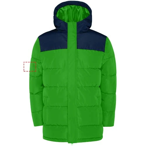 Unisex zateplená bunda Tallin - Roly – kapradinově zelená – tlačová plocha – Pravý biceps