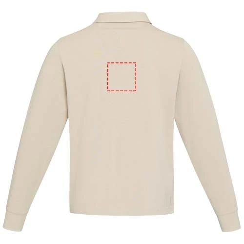 Clyde unisex organická rugby polo mikina - Elevate – ovesné vločky – tlačová plocha – Impact vyšší záď