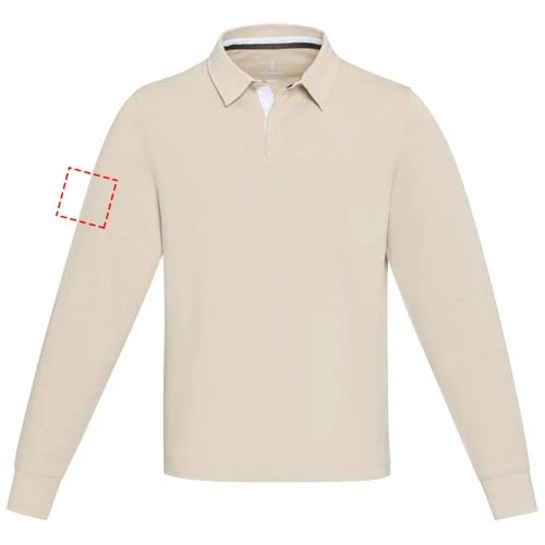 Clyde unisex organická rugby polo mikina - Elevate – ovesné vločky – tlačová plocha – Pravý biceps