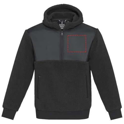 Evans unisex recyklovaná bunda - Elevate – černá – tlačová plocha – Ľavá strana hrude