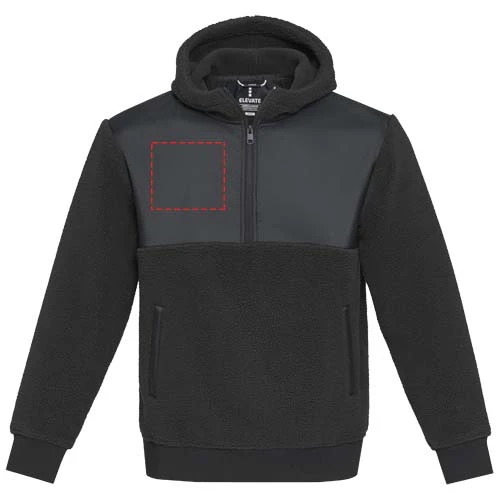 Evans unisex recyklovaná bunda - Elevate – černá – tlačová plocha – Pravá strana hrude