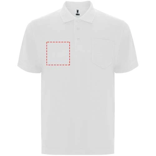 Unisex polokošeľa s krátkym rukávom Centauro Premium - Roly – bílá – tlačová plocha – Pravá strana hrude