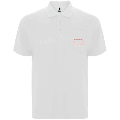 Unisex polokošeľa s krátkym rukávom Centauro Premium - Roly – bílá – tlačová plocha – Ľavé vrecko