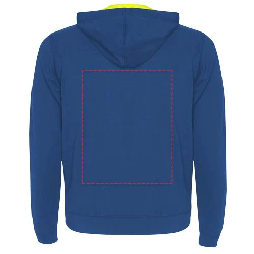 Unisex mikina Fuji - Roly – kráľovská modrá – tlačová plocha – Horná časť chrbta