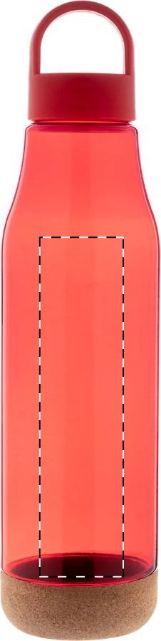 Cortex RPET fľaša – red – tlačová plocha – Predná strana